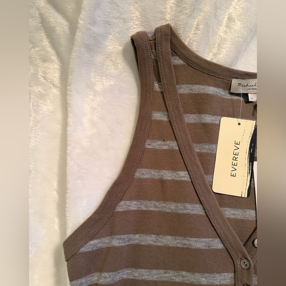Evereve Olive and Gray Striped Tank Top - Picture 4 of 8